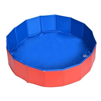 

Foldable Pet Dog Swimming House Bed Summer Pool Blue+Red