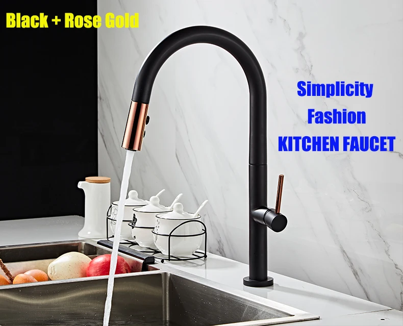 rosa ouro e branco sink toque mixer