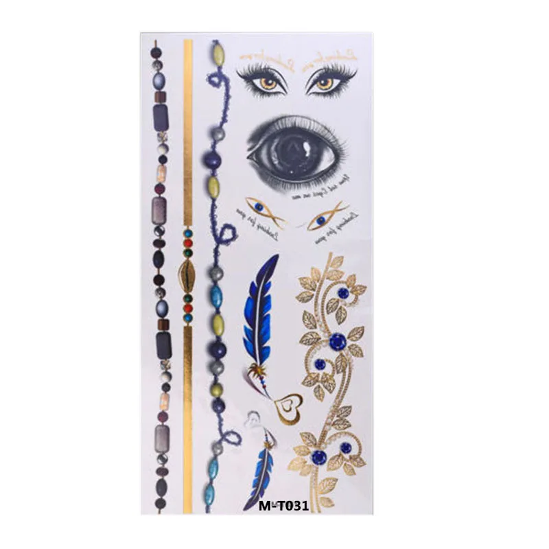 Распродажа, новые милые временные наклейки с синими перьями и цветами на руку для мужчин и женщин, одноразовые тату-наклейки, модные боди-арт - Color: 22