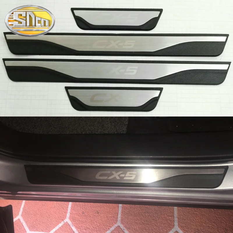 

4PCS High-quality Stainless Steel Welcome Pedal Car Scuff Plate Pedal Trim Threshold Door Sill For Mazda CX-5 CX5 2012 - 2016