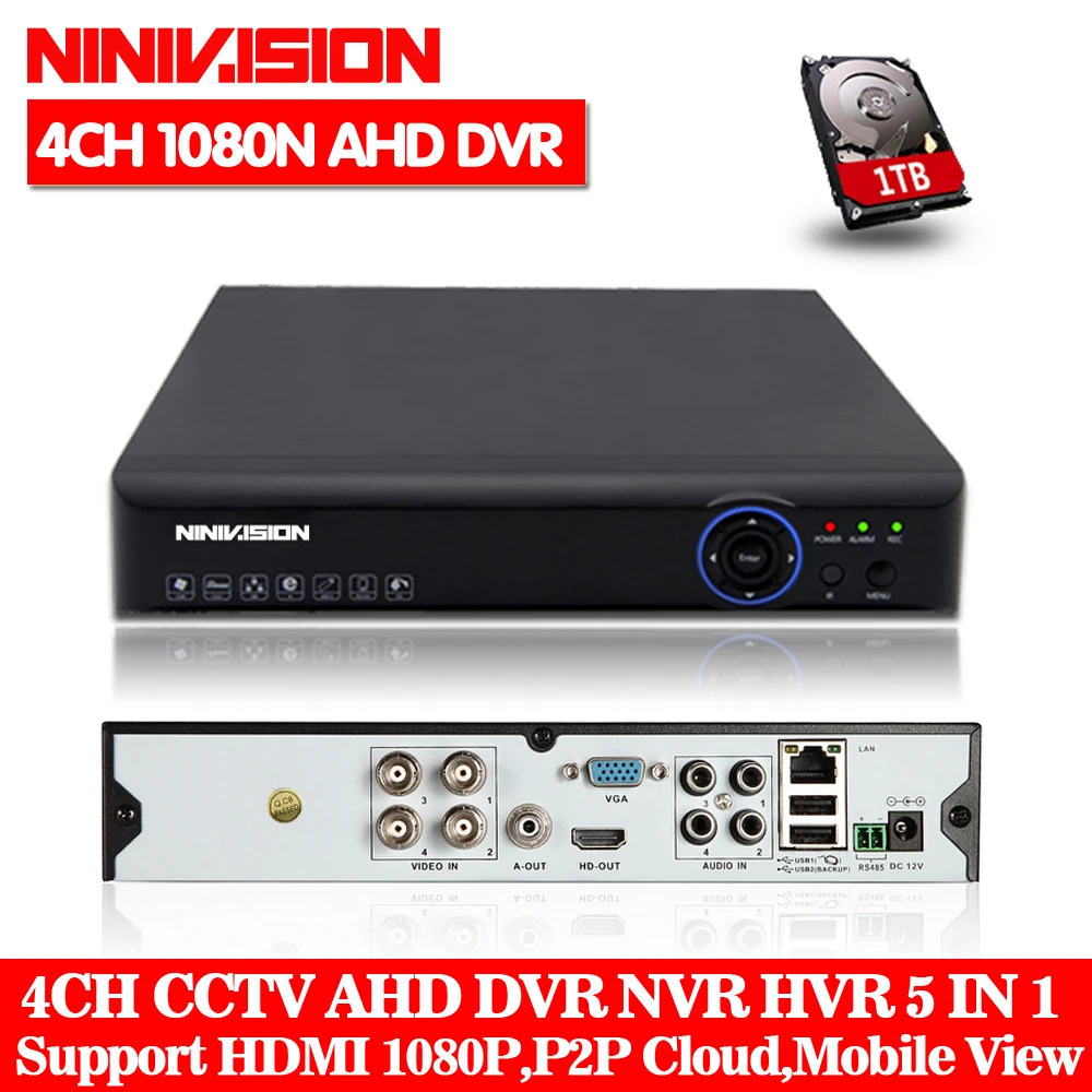 4CH AHD DVR Регистраторы полный 1080N видеонаблюдения Регистраторы H.264 4 канальный цифровой видео Регистраторы для видеонаблюдения комплект камеры AHD