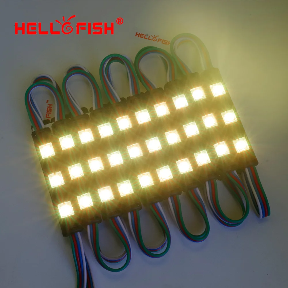 Hello Fish 20 шт. DC12V 5050 RGB светодиодный модуль 7515 рекламные модули светящиеся символы, модули для фоновой подсветки IP67 водонепроницаемый