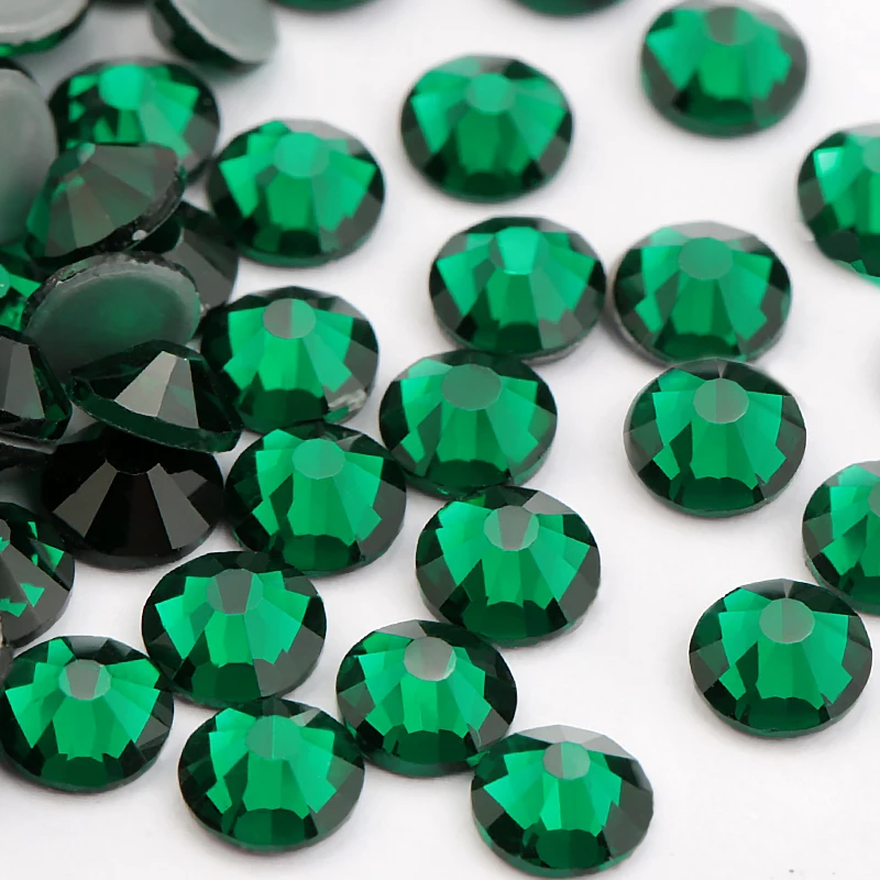 

Hotfix Rhinestone SS16 SS20 Emerald Green Flat Back Iron On Hot Fix Strass For Transfer Designs Fashion Colors