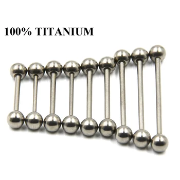 

100% G23 Titanium Industrial Barbell Ring Nipple Barbell Piercing Tongue Bar Ear Piercing Body Jewelry Earring Barbells