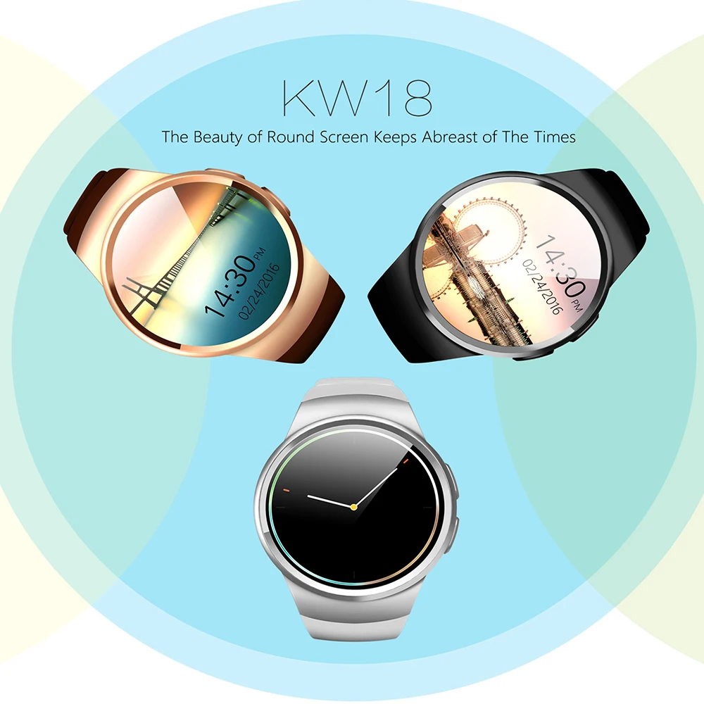 KW18 Bluetooth Смарт часы телефон полный экран Поддержка SIM TF Smartwatch сердечного ритма для IOS iPhone Android samsung Xiaomi PK KW88