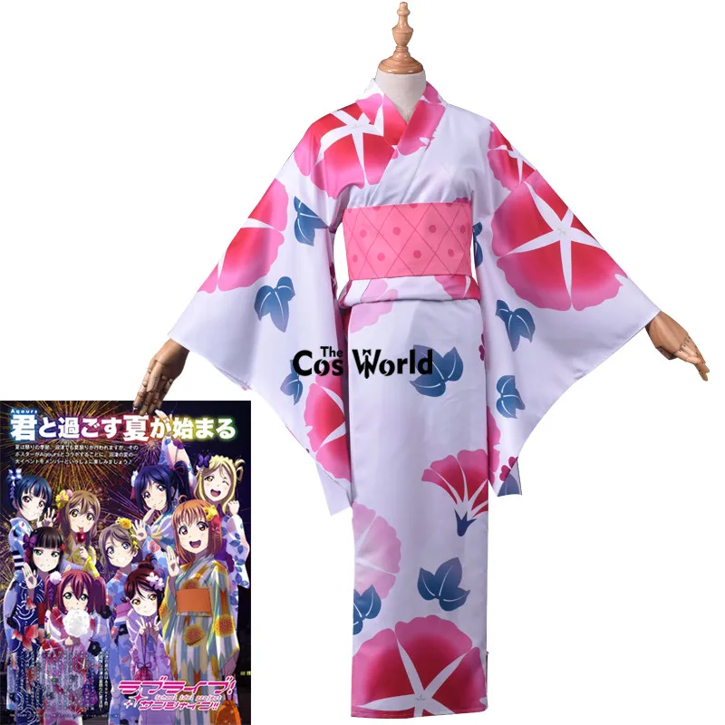 Love Live Sunshine Aqours Takami Chika охара Мари Мацуура канань Куросава Dia летнее платье юката