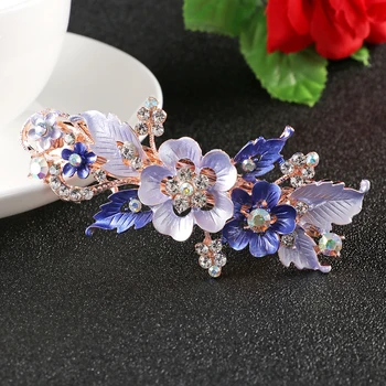 

Hair Styling Fashion Flower Barrettes Resin Foral Hair Clip Barrette Crystal Hairpin Headwear For Woman Girls Accessories