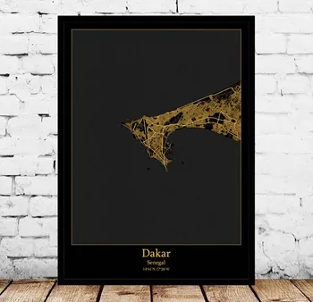 

Dakar Senegal Map Poster