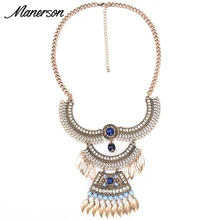 Las Nuevas Mujeres 2016 de La Vendimia de Oro Collar Colgante Babero Collar Gargantilla Boho Maxi Collier Femme Bijoux Declaración Joyería Accesorio