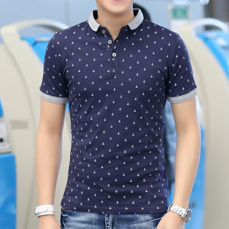 

Men's T-shirt Lapel Summer Half Sleeve Cotton Polo Shirt Collar T V Men's Short Sleeve T-shirt Tide Korean Cultivating Male Tees