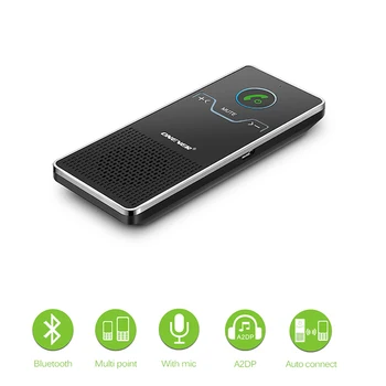 

Onever Wireless Handsfree Bluetooth Car Kit Elegant Hands Free Calling Transmitter Car Speakerphone With Car Charger White Black