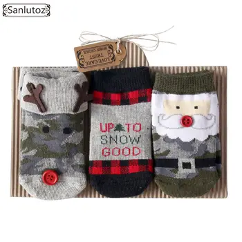 

Sanlutoz Infant Socks for Baby Christams Holiday Birthday Newborn Baby Socks Gift 0-12 Months Santa Reindeer