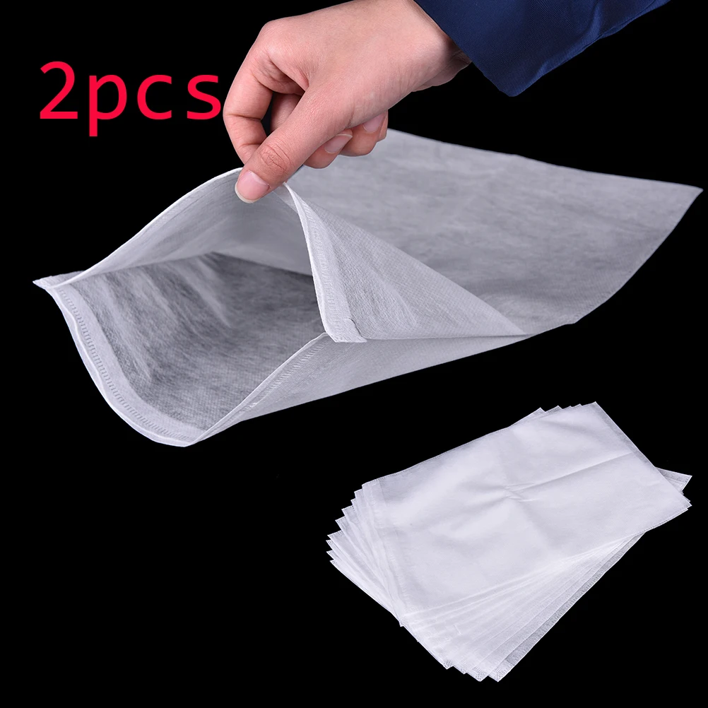 

2Pcs White Reusable Nylon Mesh Strain Tea Pulp Juice Jelly Food Nut Milk Filter Screen Net Percolator Bag Cloth Bags 23*30cm