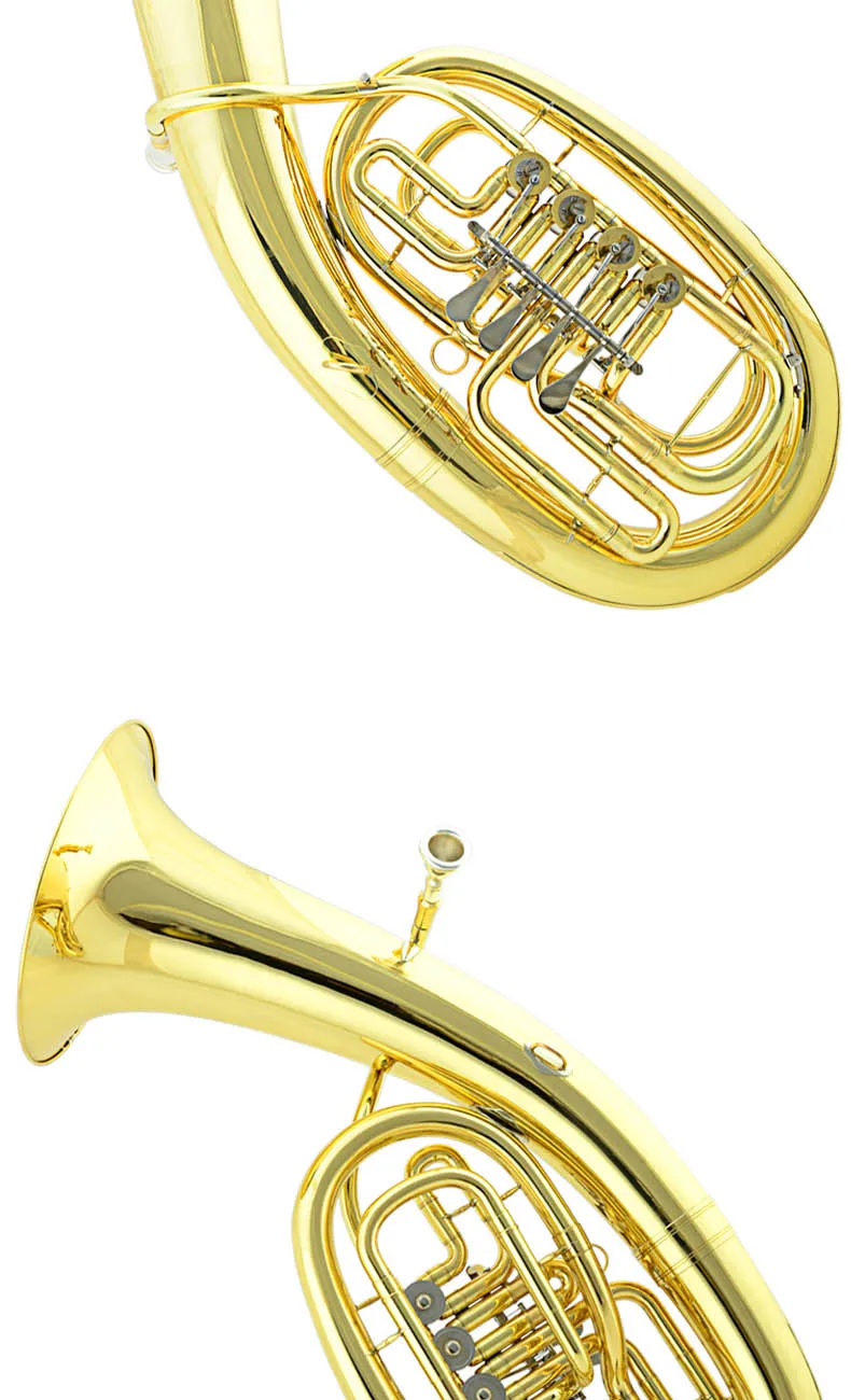 JAZZOR JZEU-310 Профессиональный euphonium B плоский золотой лак четыре плоских ключа латунный духовой инструмент с мундштуком и чехол