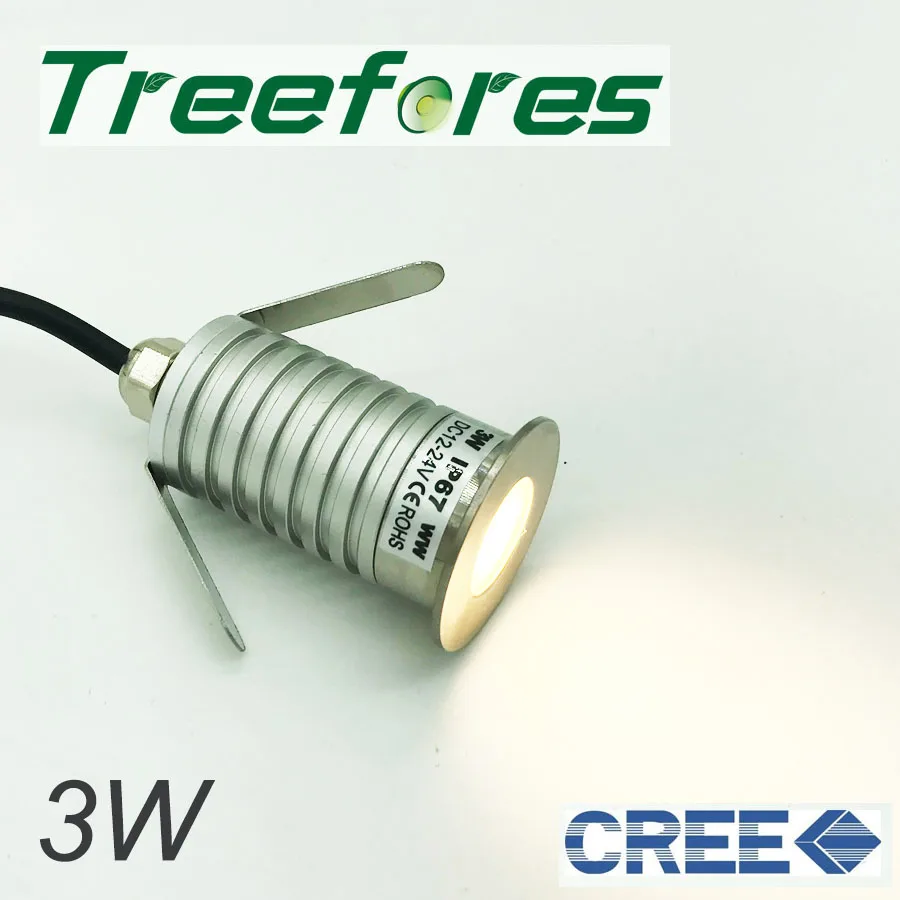 

3W 12 Volt Mini Dimmable Led Downlight D30mm 80Ra CREE Spot Lighting for Outdoor Garden Sauna Light IP67 12V