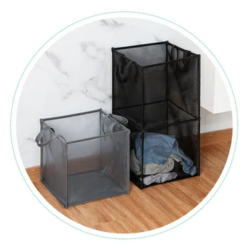 

Popped Up Collapsible Mesh Laundry Hamper Dirty Laundry Sorter Mesh Basket with Handles P7Ding