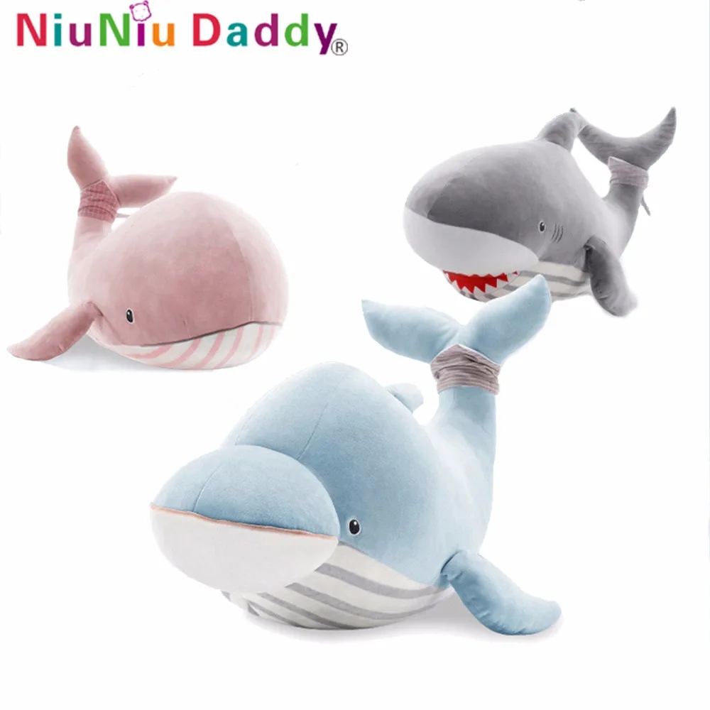 

Niuniu Daddy Giant Dolphins Whales Sharks Lifelike Stuffed Animals stuffed anima Ocean Marine Toys Summer Theme Toy For children