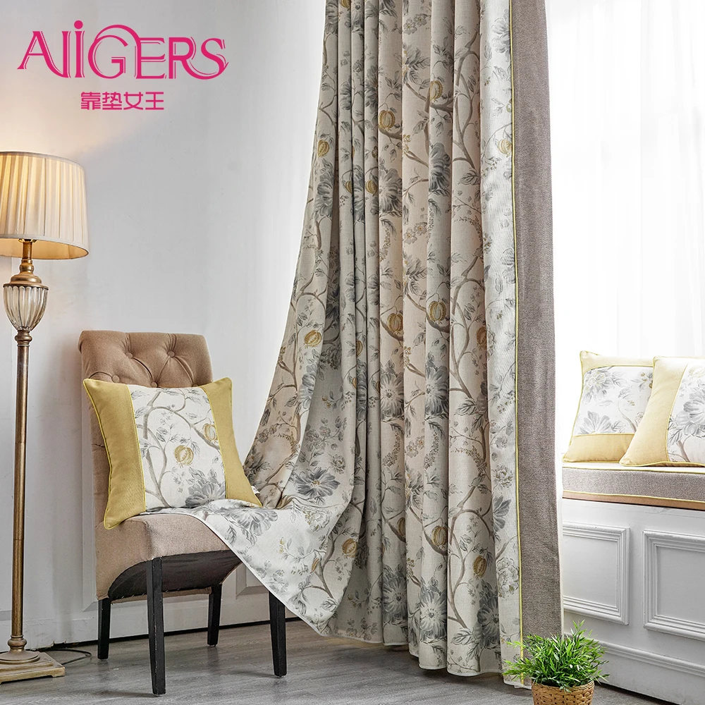 

Avigers Pack of 2 Luxury Curtains Tiebacks Pastoral Thermal Insulated Blackout Grommet Hooks Top Window Curtains, 2 Panels