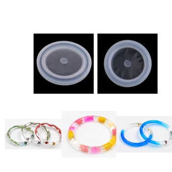 

2Pcs 66mm 69mm Inner Dia Round Silicone Mold Casting Mould For Resin Bangle Bracelet Jewelry DIY Tools Set