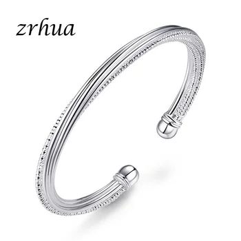 

ZRHUA 925 Sterling Silver Stylish Design Men Women Bracelet&Bangle For Ladies Fit DIY Charm Bracelets Fashion Jewelry Hot