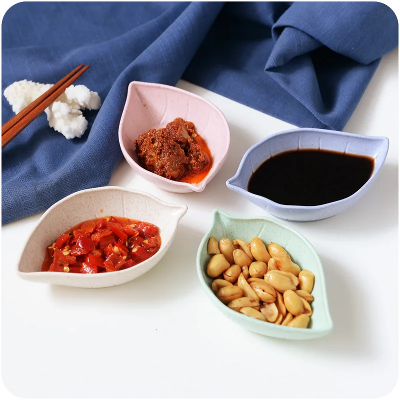 

1pc Japanese - style Kitchen Creative Disc Wheat Straw Seasoning Sauces Vinegar Pickles Snacks Dish