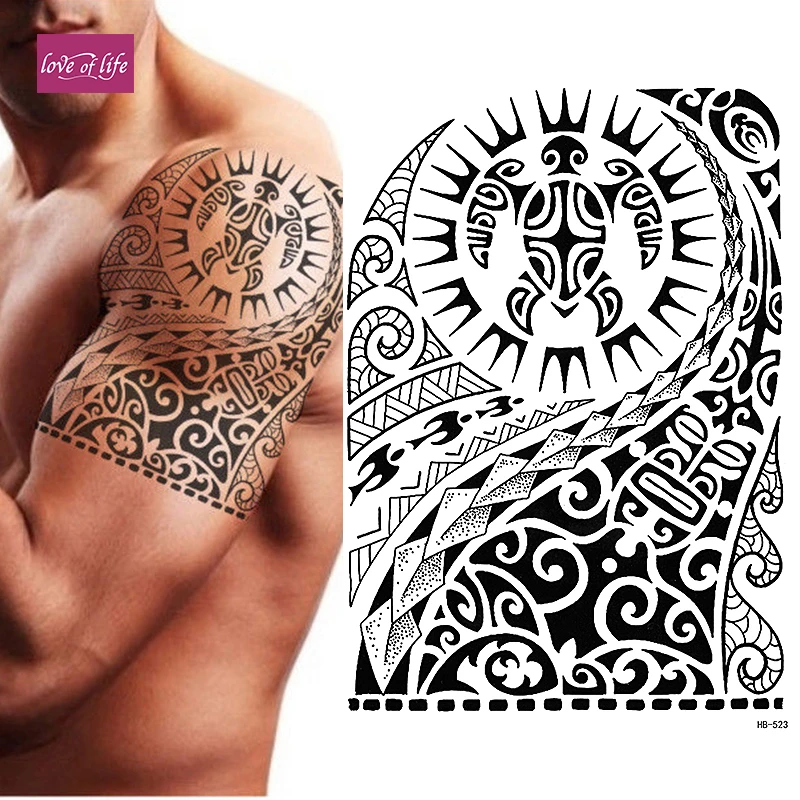 Wasserdicht Temporare Tatowierung Aufkleber Arm Totem Tribe Muster Tattoo Wasser Transfer Ruhm Power Stil Korper Kunst Gefalschte Tattoo Fur Manner Temporary Tattoos Aliexpress