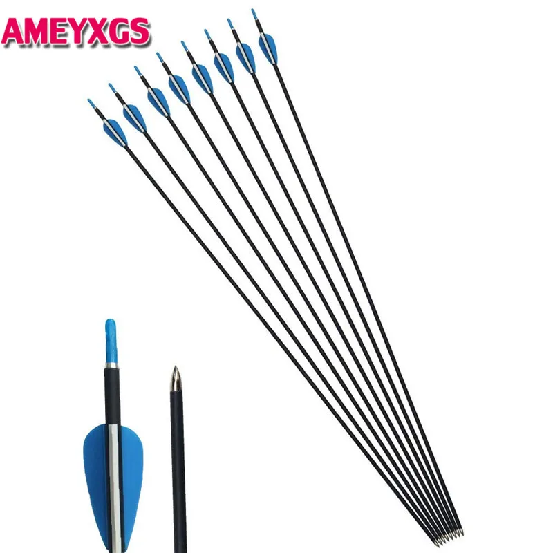 6/12pcs 31inch Archery Carbon Arrows Spine 700 Mix Carbon Shaft For