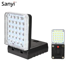 28 SMD LED Portable Spotlight Magnetic Work Light Inspection Lamp Swivel Hook Hanging Camping Lantern For Outdoor Night Fishing