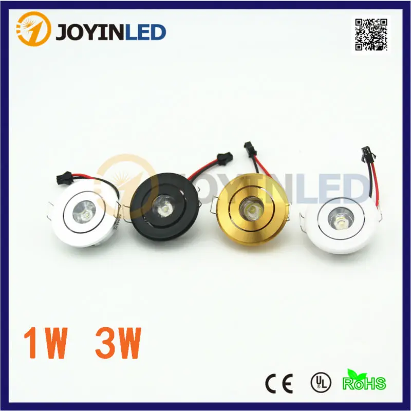 

10pcs Round Mini led spot downlight 3W White Black Silver Gold cabinet lamp AC85-265V include led driver mini light