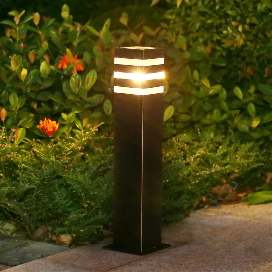 Jardim ao ar Lâmpada de Alumínio Thrisdar Livre Caminho Gramado E27 Villa Pátio Pilar Paisagem Parque Rua Bollard Luz 10 Cheap Luminárias gramado