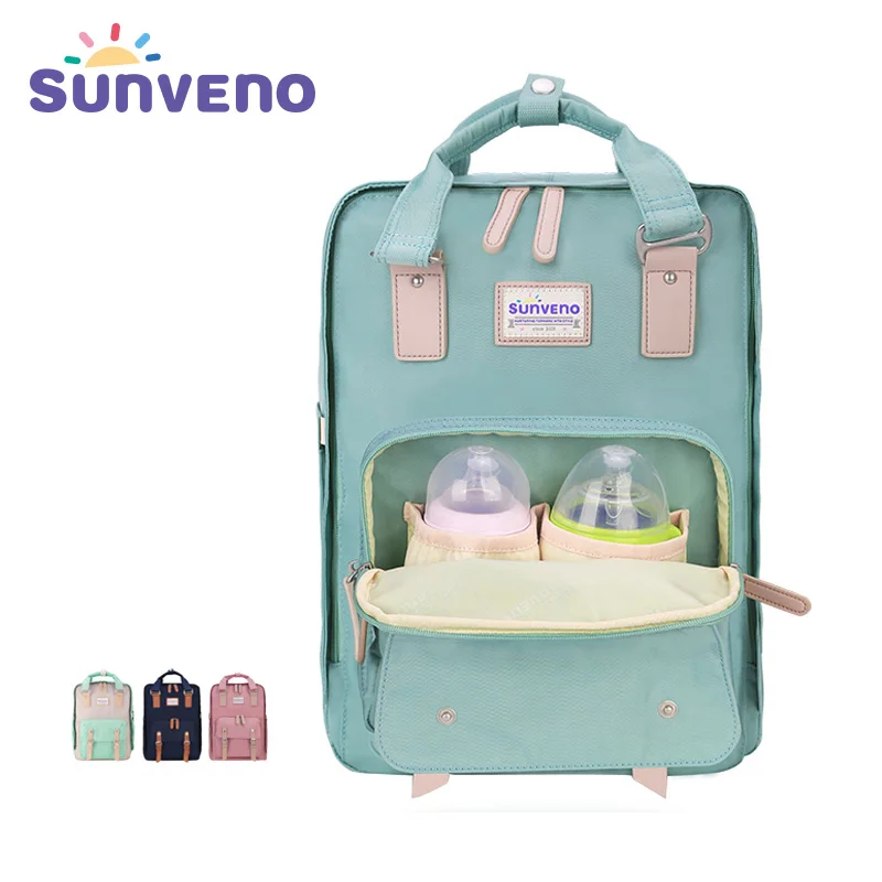 

SUNVENO Designer Diaper Bags Multifunctional Backpack Large Capacity Multicolor Nappy Bag Fashion Mother Maternity Bag