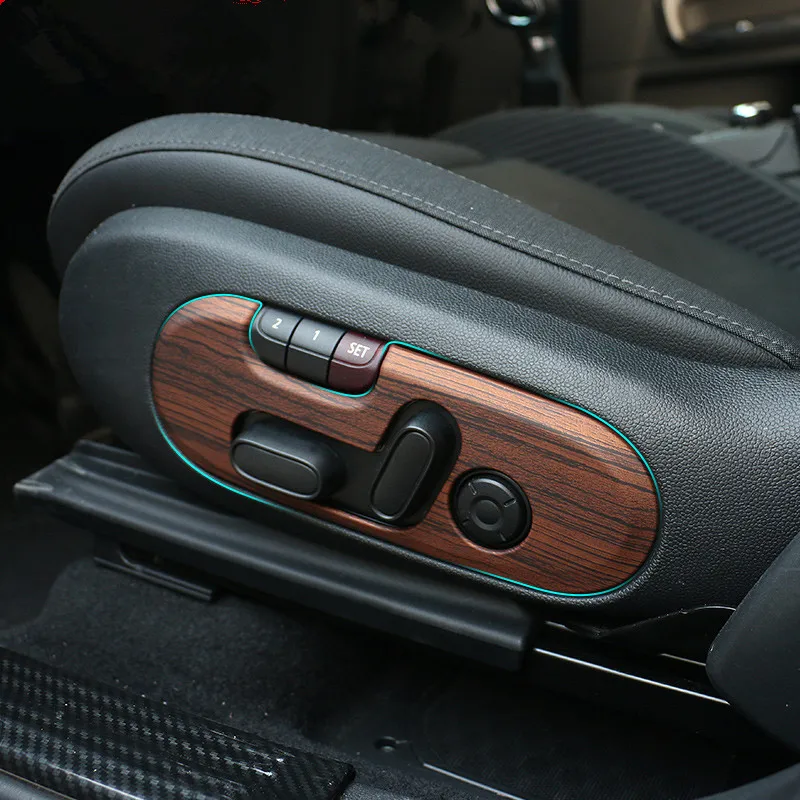 

ABS Wood Grain Car Seat Control Switch Button Cover Frame Trim Sticker Decoration for Mini Cooper New Countryman F60 2017