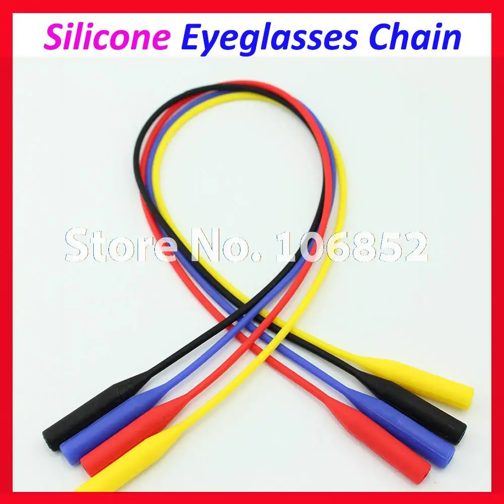

WQ002 5pcs Free Shipping Four Different Colors Silicone elastic Eyewear Sunglasses Glasses Eyeglasses Cord Chain Holder Stripe
