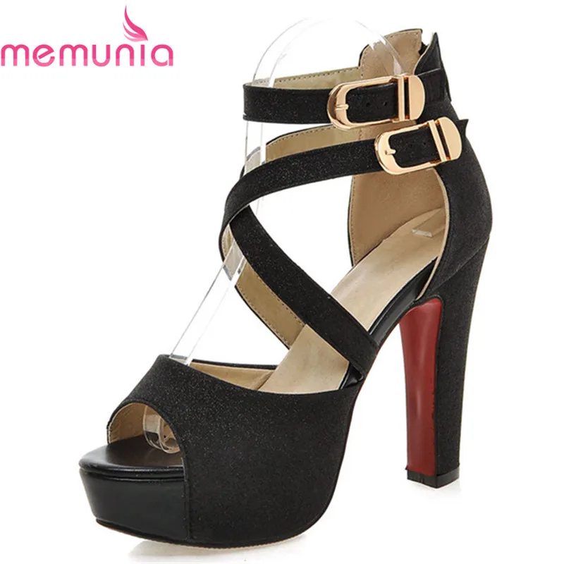

MEMUNIA Hot sale big size 34-43 spuer high shoes sexy lady popular platform shoes in summer hot sale party shoes sandals