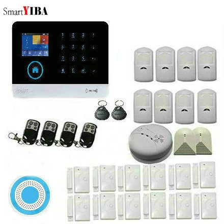 

SmartYIBA APP Control Russian Spanish French WiFi GSM Alarm Home Security Alarm Systerm Sets with Smoke Sensor Siren Smart Home