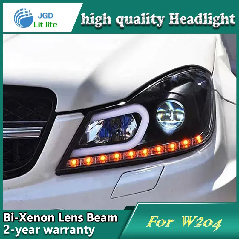 

Car Styling Head Lamp case for Benz W204 2011-2013 Headlights LED Headlight DRL Lens Double Beam Bi-Xenon HID Accessories