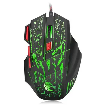 

5500DPI Professional USB Wired Optical 7 Buttons Gaming Mouse 7 Colors of Breathing Lights Mouse for Laptop Desktop PC