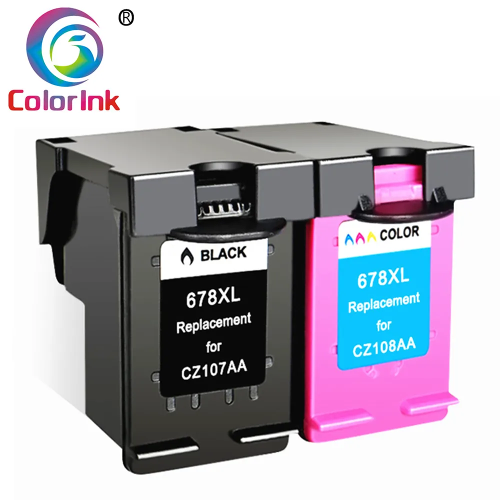 ColoInk 2 шт совместимый 678XL сменный картридж для принтера для hp 678 xl CZ107AA CZ108AA для hp 2648 4518 3548 1518 1018 4648 2548