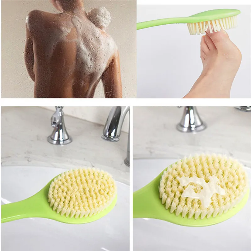 Long Handle Soft shower Brush Scrubber Hanging shower scraper wash Back