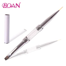Retail 1 Pc Double-Use Brush 8# Gel Brush and 1# Liner Brush with Rhinestone Decoration in Middle Part
