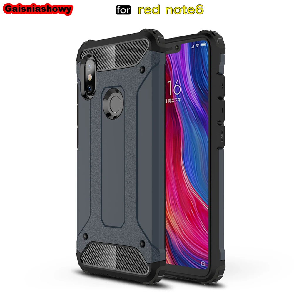 Case For Xiaomi Redmi Note 6 Pro Shockproof Armor Hard PC Silicone for Soft TPU Phone Cover Shell Coque |