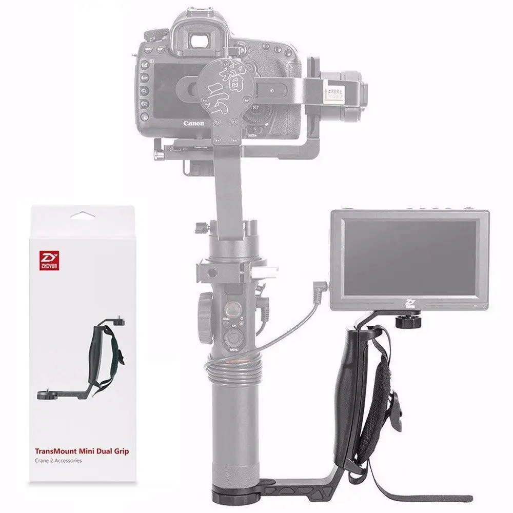 Zhiyun мини двойной захват трансмонтировать одной ручкой Ручка L кронштейн Rig 1/4