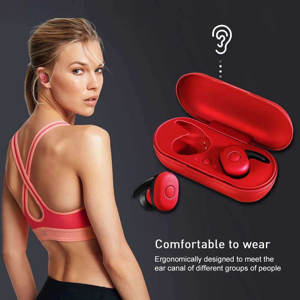 TWS Bluetooth 5 0 Stereo Earbuds Mini Wireless Automatically Cut High Fidelity Audio Bluetooth earphone with Charging Stand