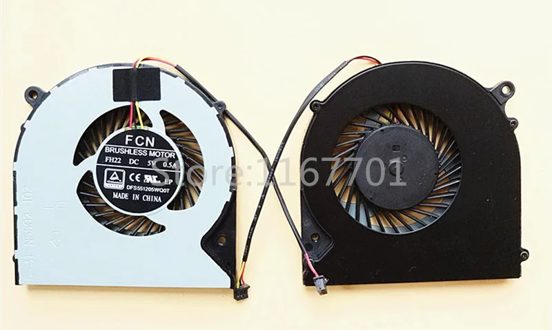 

Laptop/Notebook CPU Cooling Fan For Clevo N550 N550RC N350D MACHENIKE F57 F57-D5R F57-D1 D2 D3 6-31-N5502-102 DFS551205WQ0T-FH22