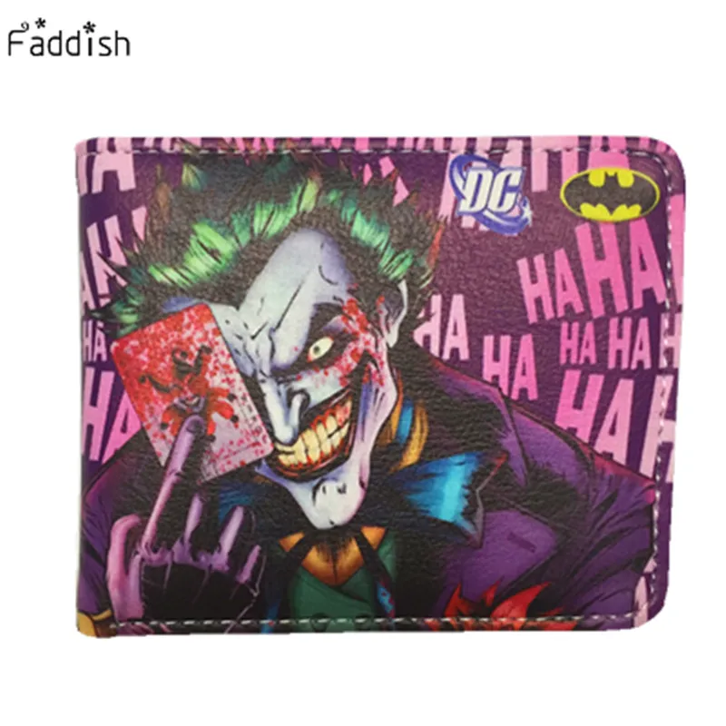  Marvel DC Anime Wallets 2016 New Designer The Joker Captain America Wallet Young Boy Girls Superhero Purse Small Money Bag 