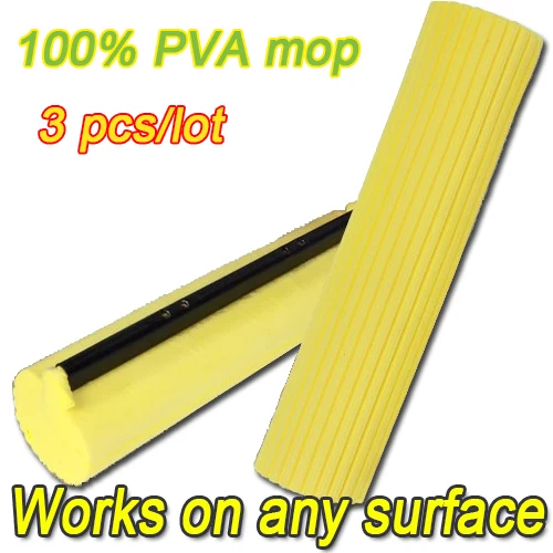 Lot of 3 WONDER MOP Refills Sponge Mop Head AS SEEN ON TV ABSORBENT PVA