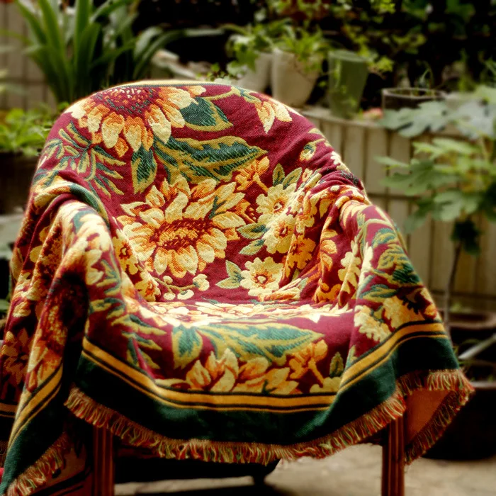 

Bohemian Style Blanket Sofa Decorative Slipcover Throws on Sofa/Bed/Plane Travel Plaids 5 Color Can Be Choosed