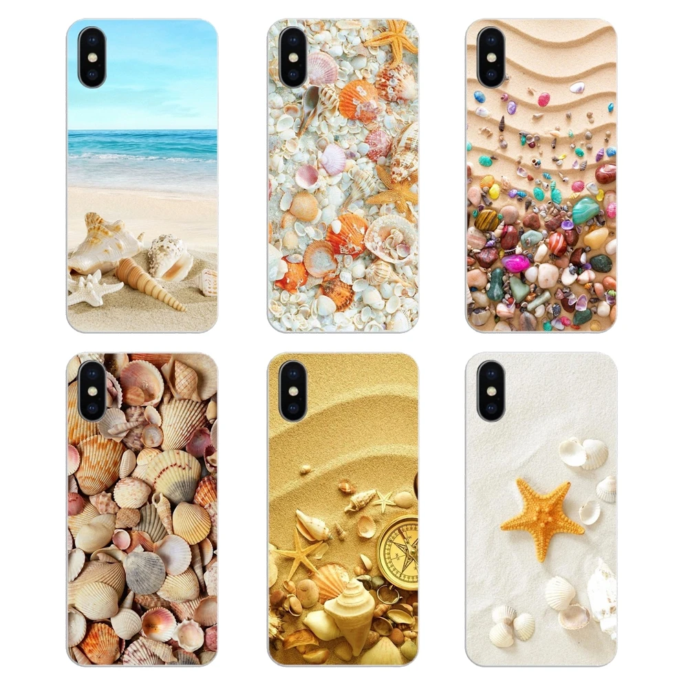 

pastel Beach sea shells starfish Silicone Phone Shell Cover For Samsung Galaxy A5 A6 A7 A8 A9 J4 J5 J7 J8 2017 2018 Plus Prime