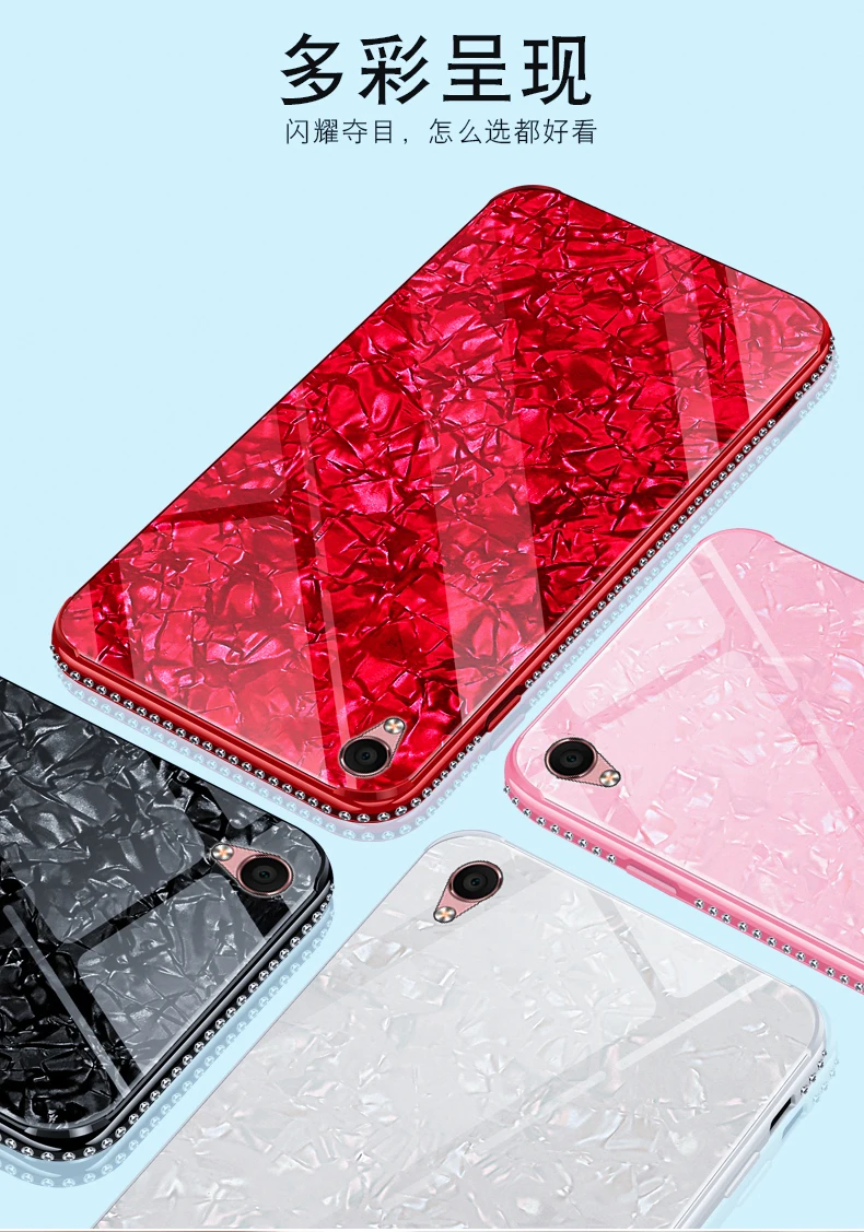 Роскошный великолепный чехол из жесткого фея со стразами Стекло для OPPO F5 F9 F1S A3 A5
