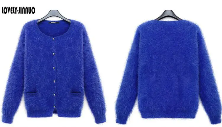 Высокое качество нового из натуральной норки кашемировый свитер женские кашемир кардиган вязаный чистый норки пальто с мехом S57